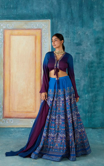 Blue lehenga Set