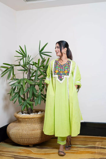 jashna green suit set