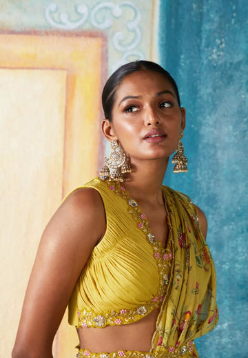 Lime Saree