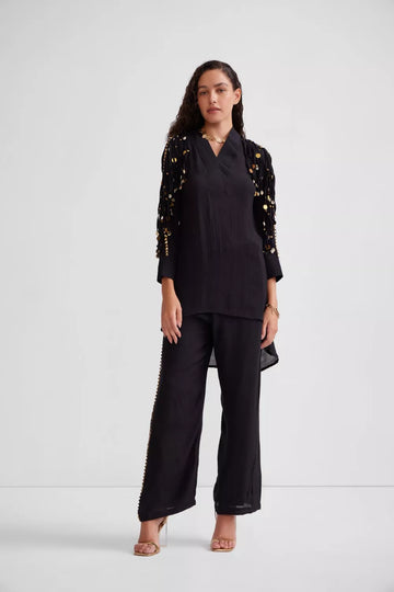 Overlap coollar tunic set