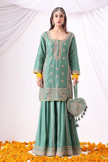 Pastel Green Sharara Set