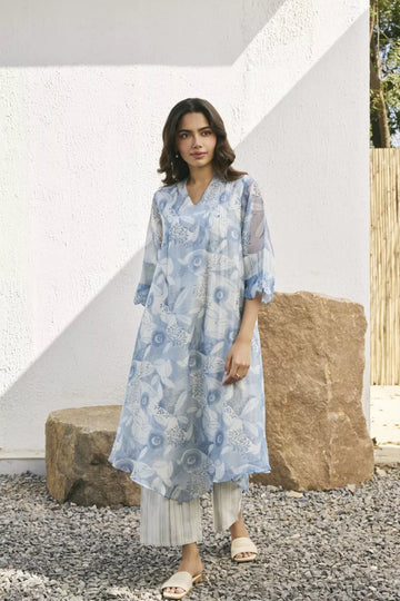 Powder blue pintuck co-ord set