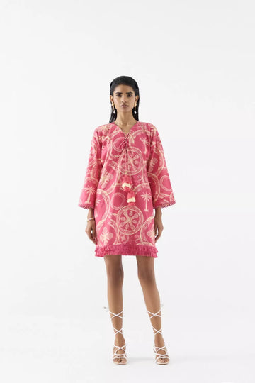 Areca Palm Bell Sleeves Dress