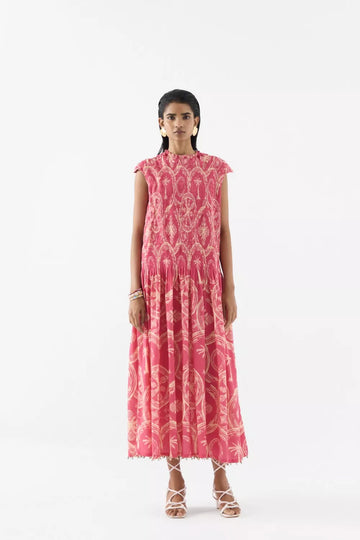 Areca Palm Ruching Dress