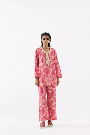 Areca Palm Short Kurta & Pants