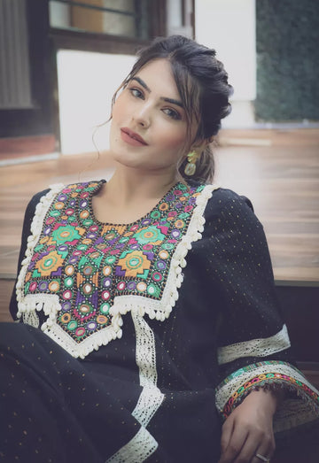jashna black suit set