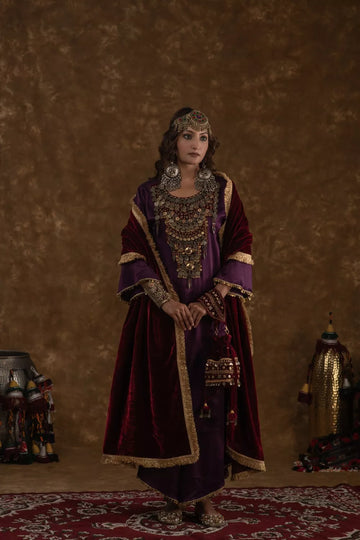 Shaira Purple and Maroon 3 pc set
