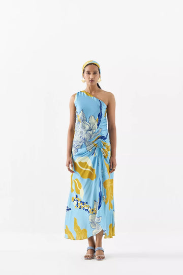 White Rose One Shoulder Dress