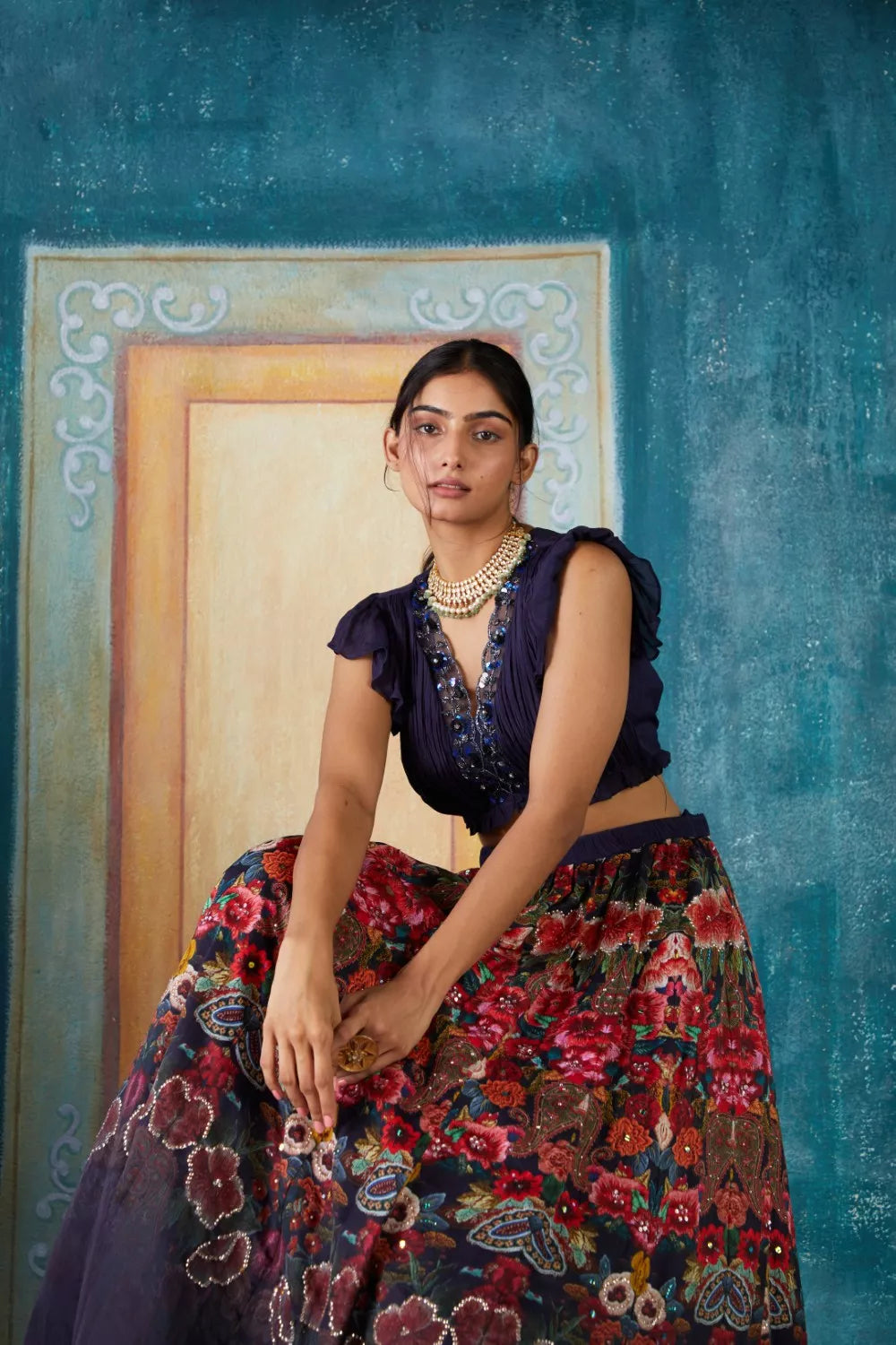 Navy lehenga Set