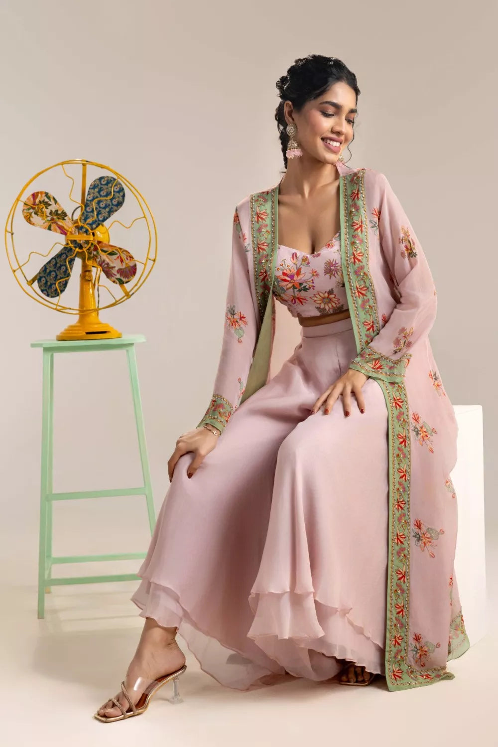 Aarani Embroidered Co-ord set with Jacket