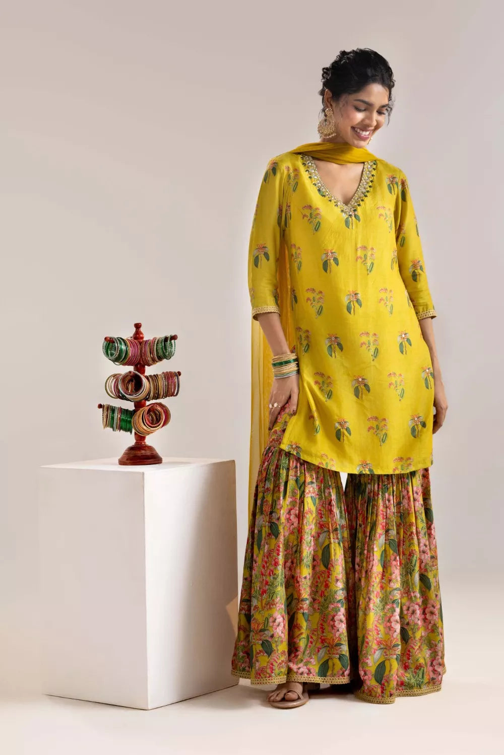 Aarani Embroidered sharara set with a cape