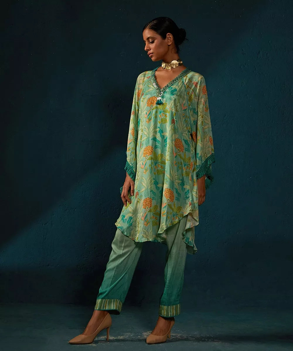 Aqua Chiffon Cord Set
