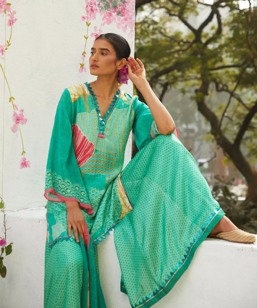Aqua Sharara set