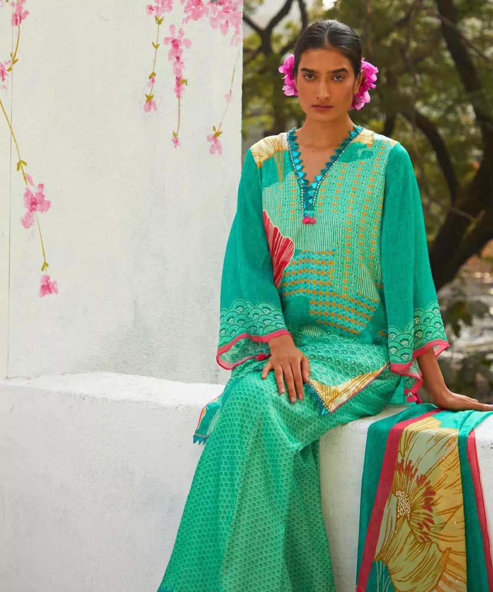 Aqua Sharara set