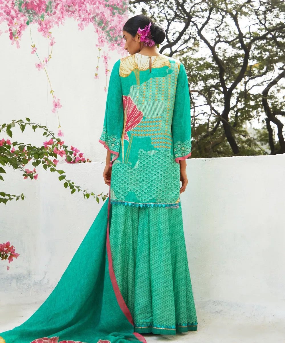 Aqua Sharara set