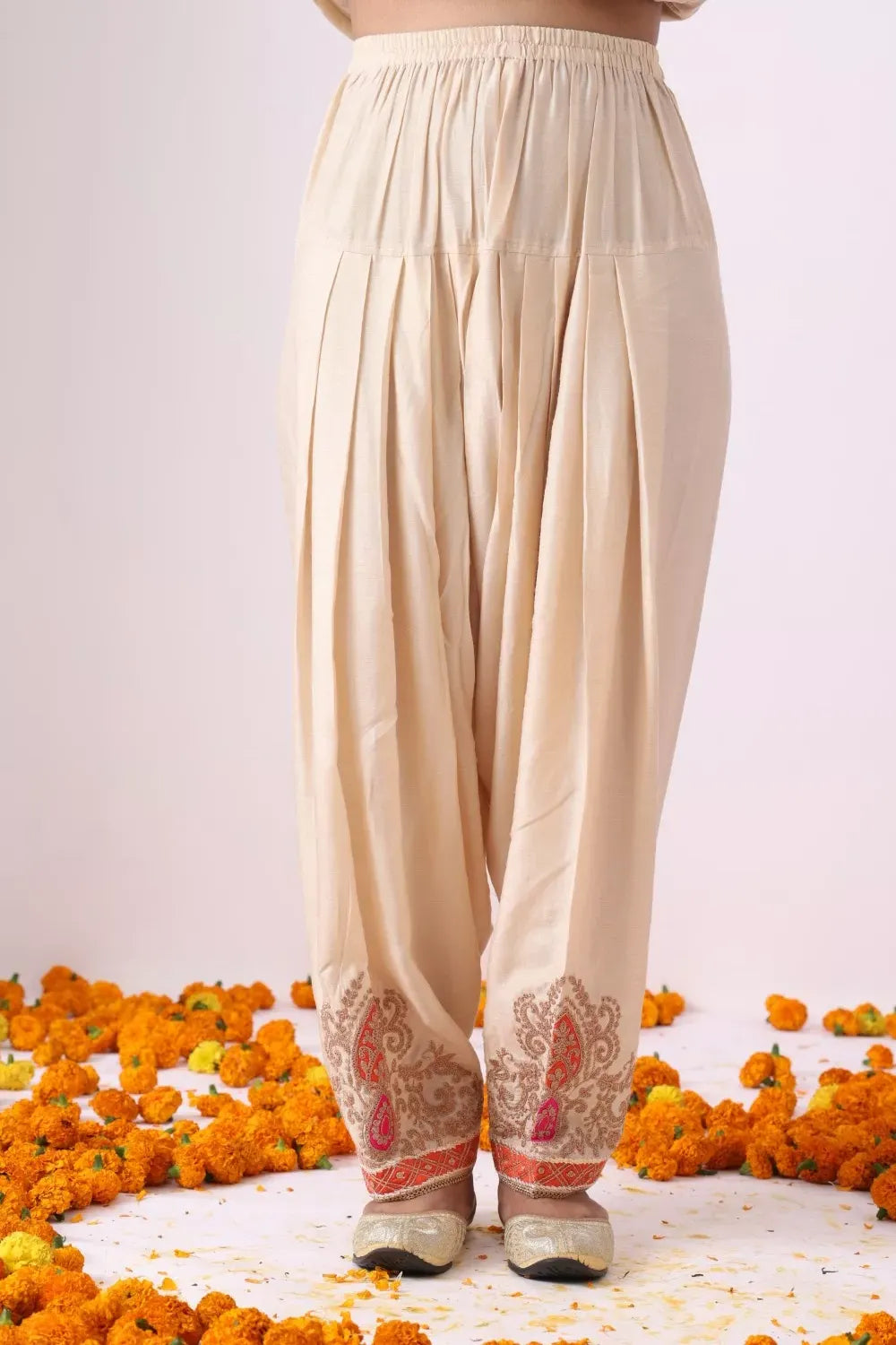 Beige Kalidar Choga with Salwar
