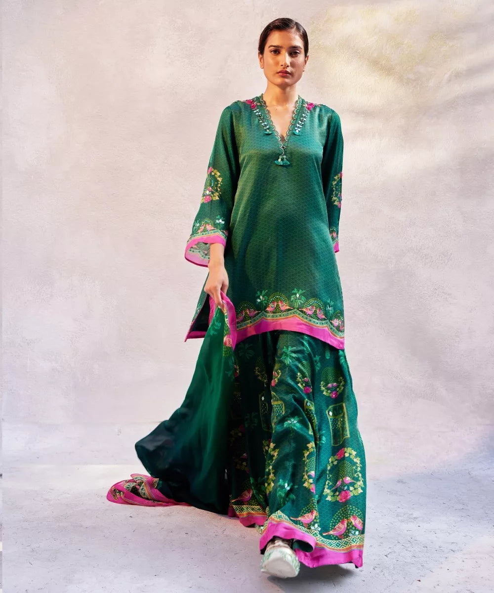 Bottlegreen sharara set
