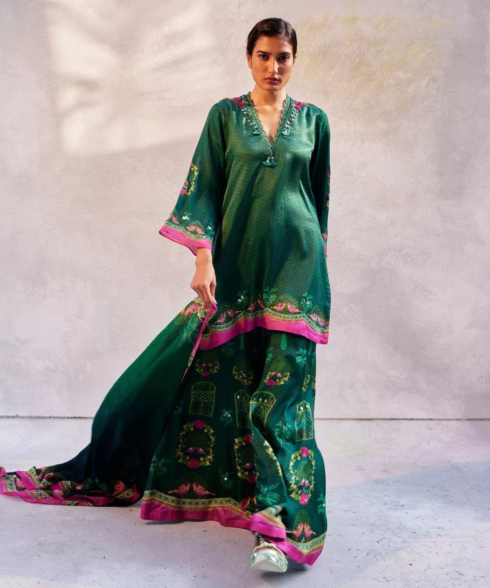 Bottlegreen sharara set