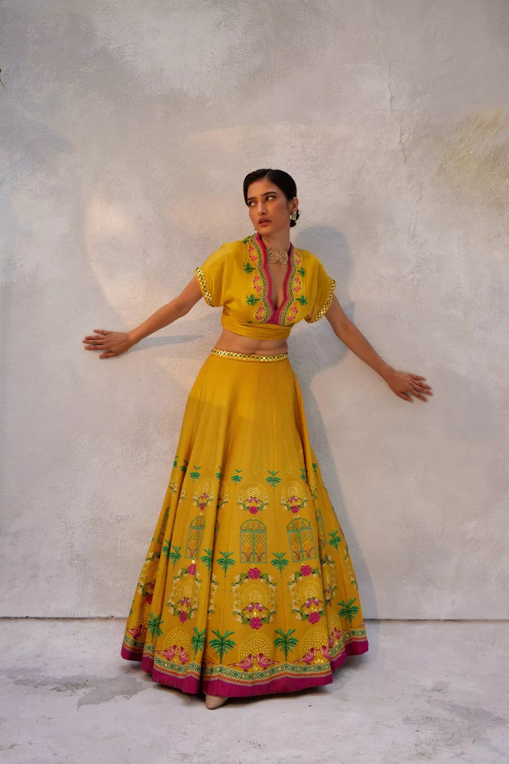 Bright gold lehenga Set