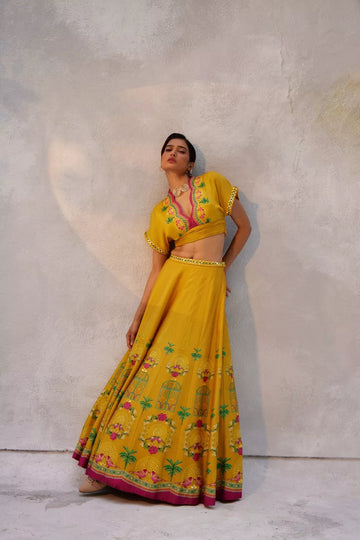 Bright gold lehenga Set