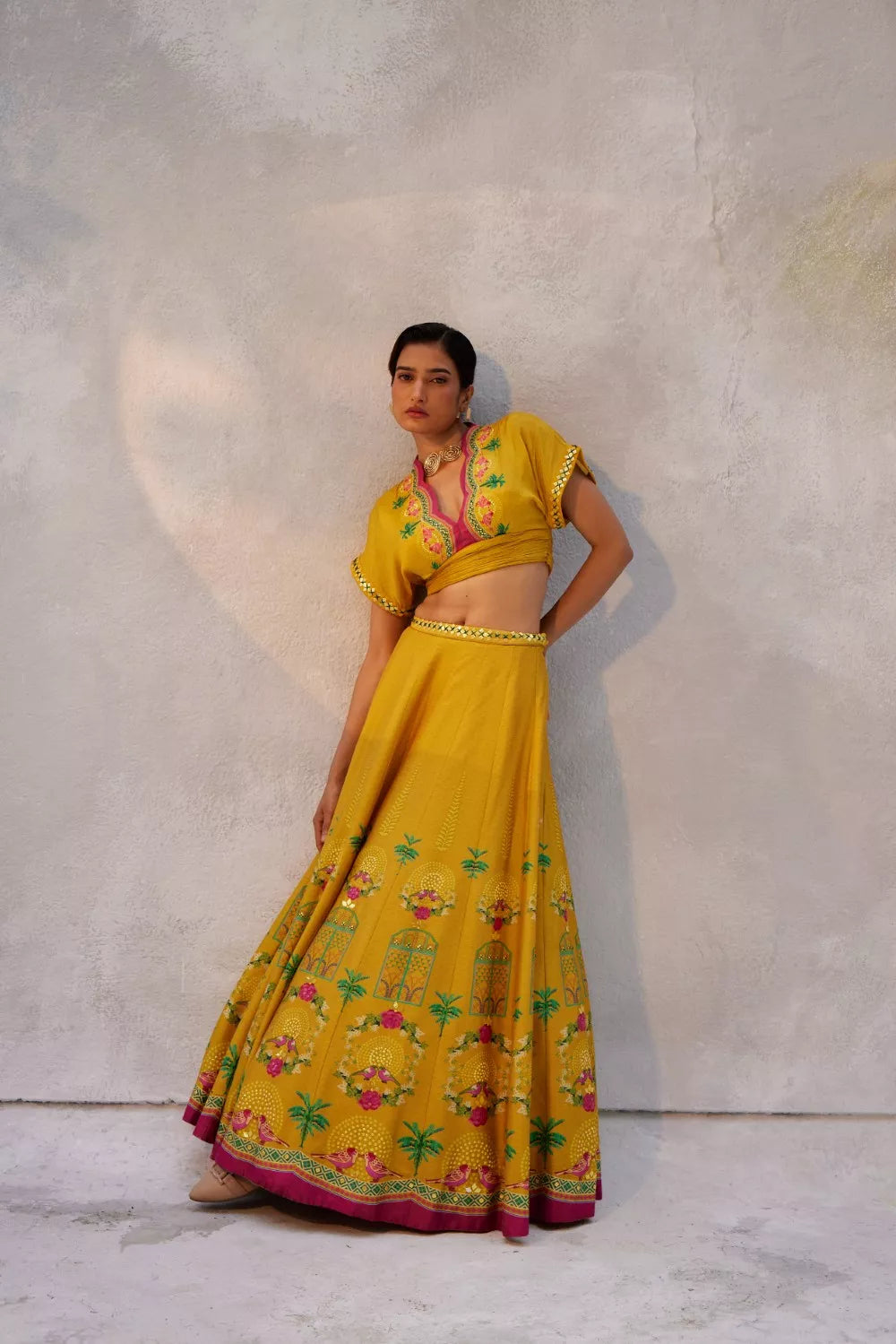 Bright gold lehenga Set