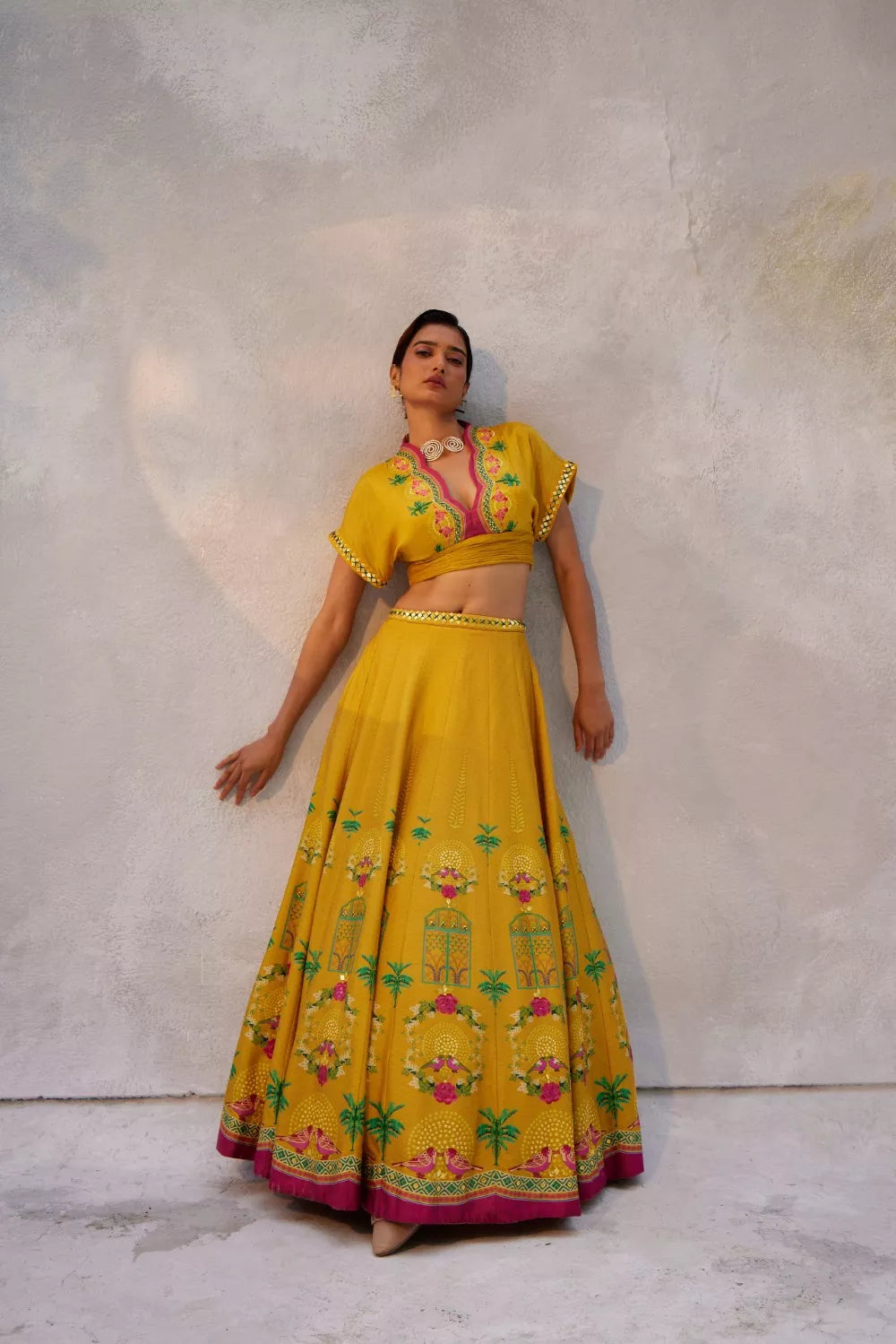 Bright gold lehenga Set