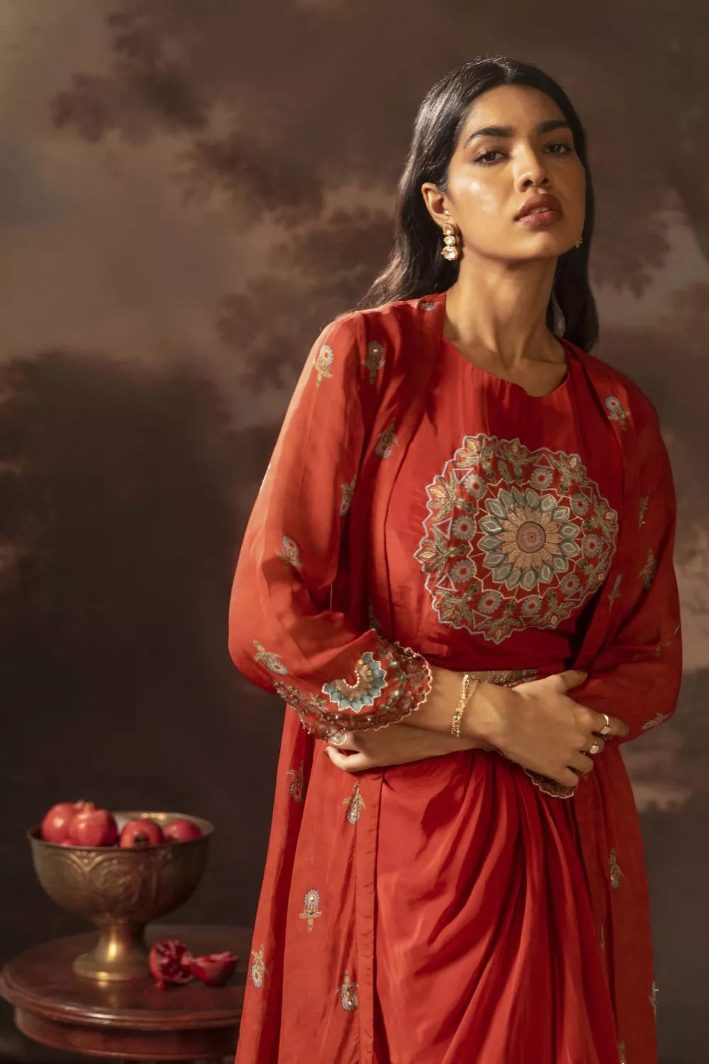 Eraya embellished drape dress set