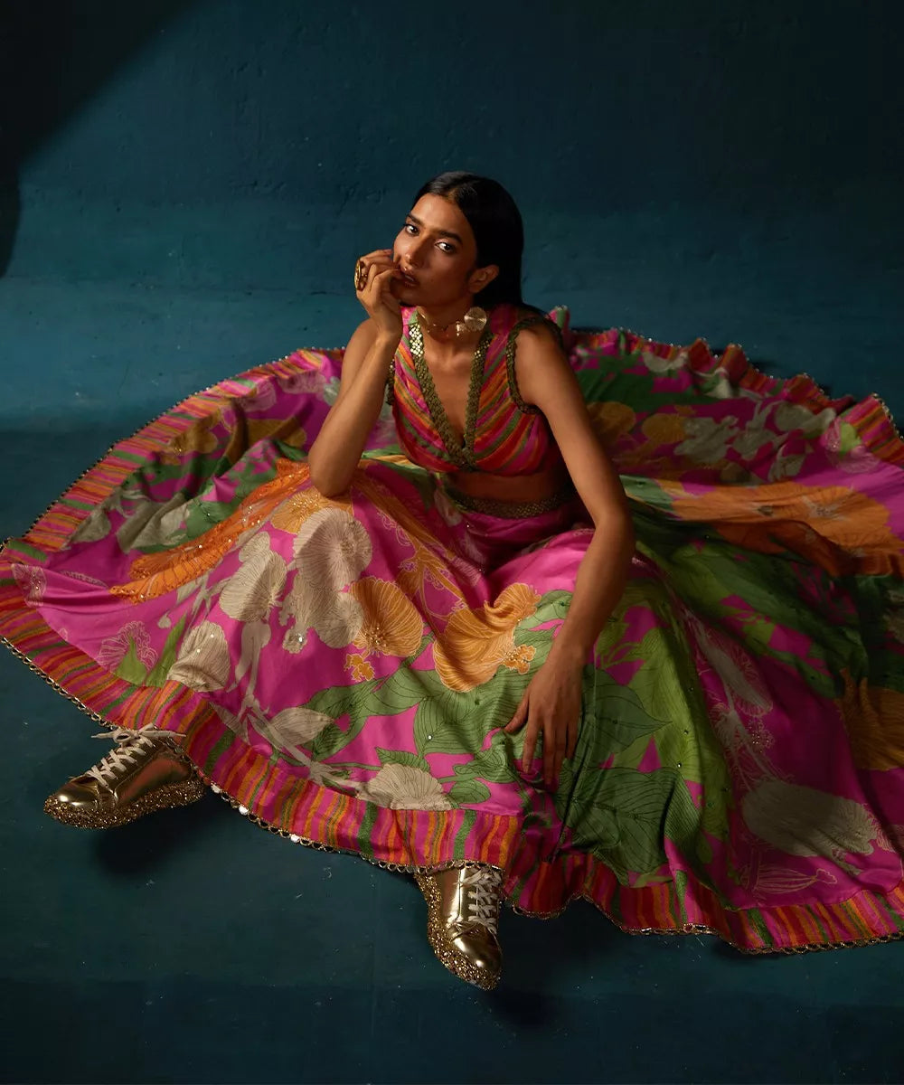 Fuschia Pink Lehenga Set