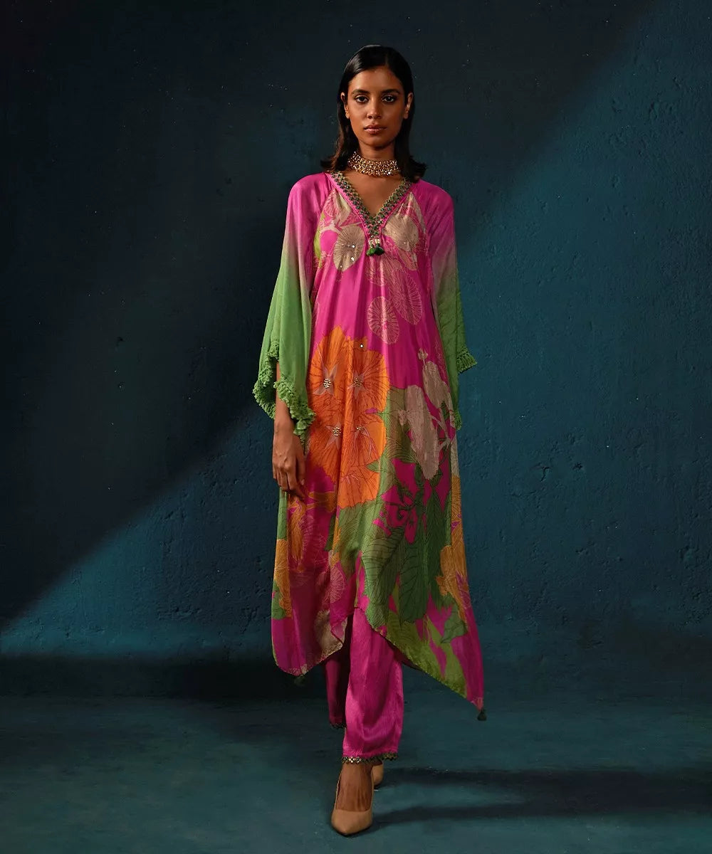 Fushia Pink Chiffon Cord Set