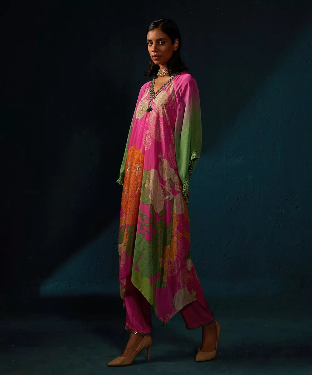 Fushia Pink Chiffon Cord Set
