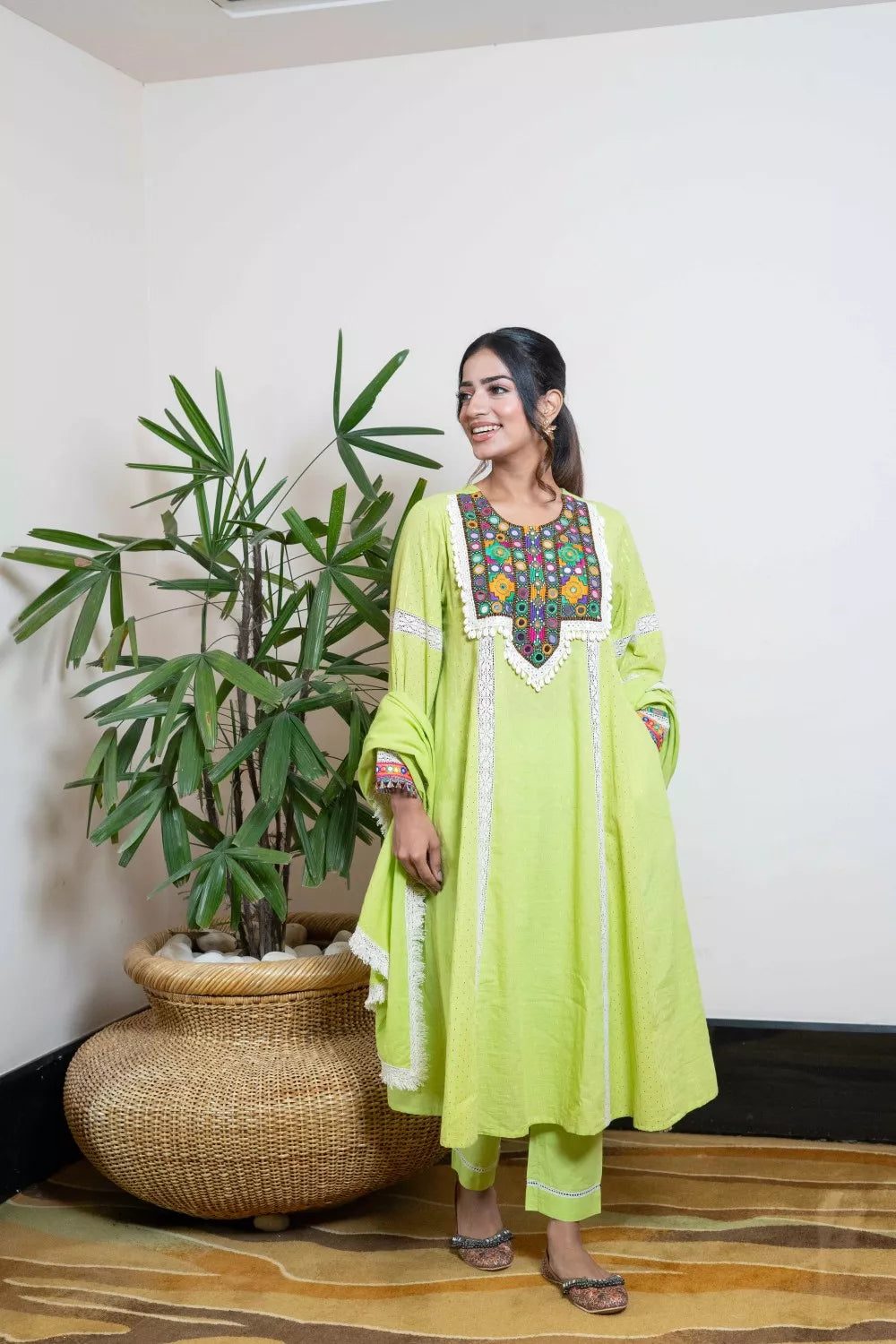 jashna green suit set