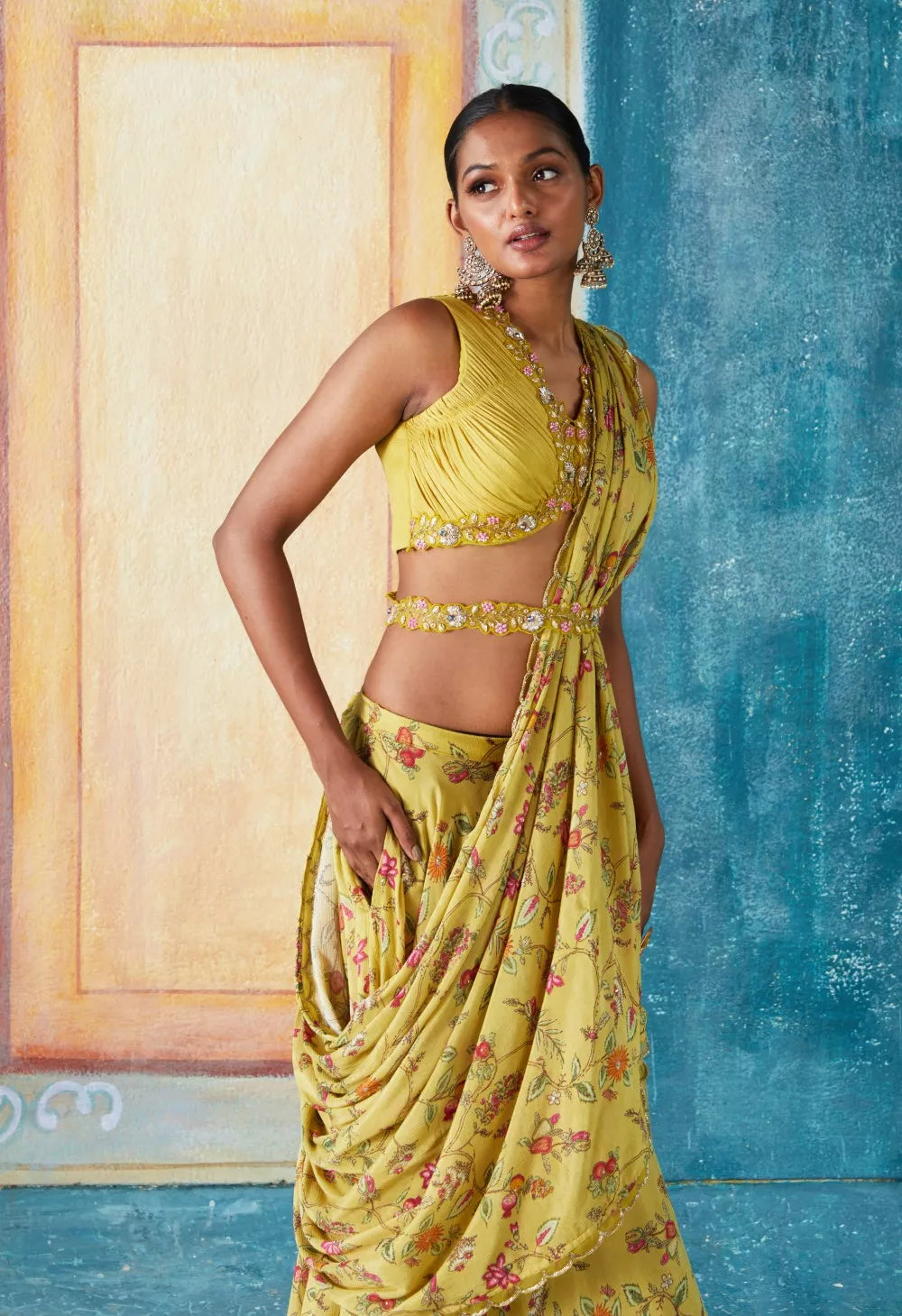 Lime Saree