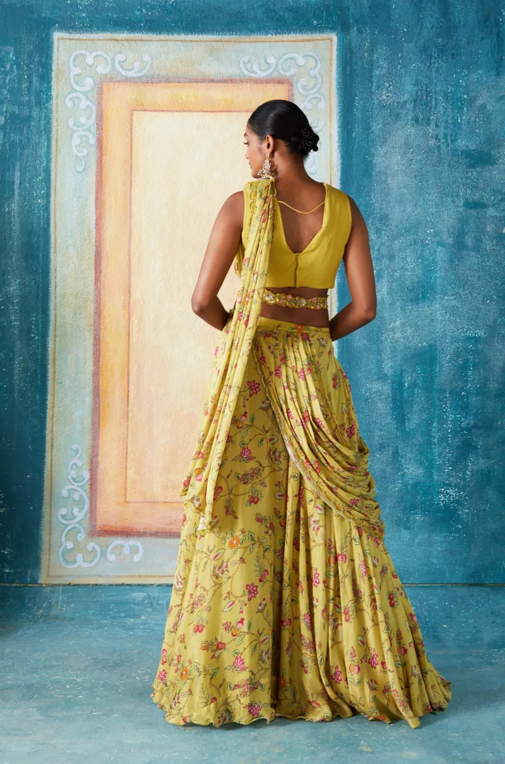 Lime Saree