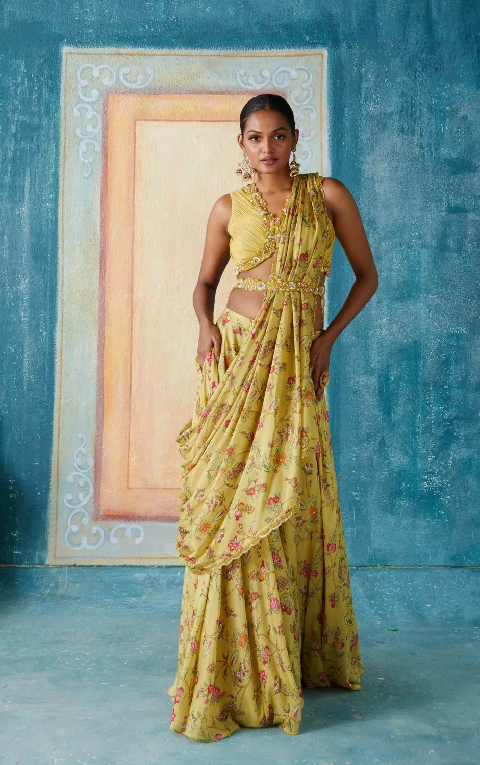Lime Saree