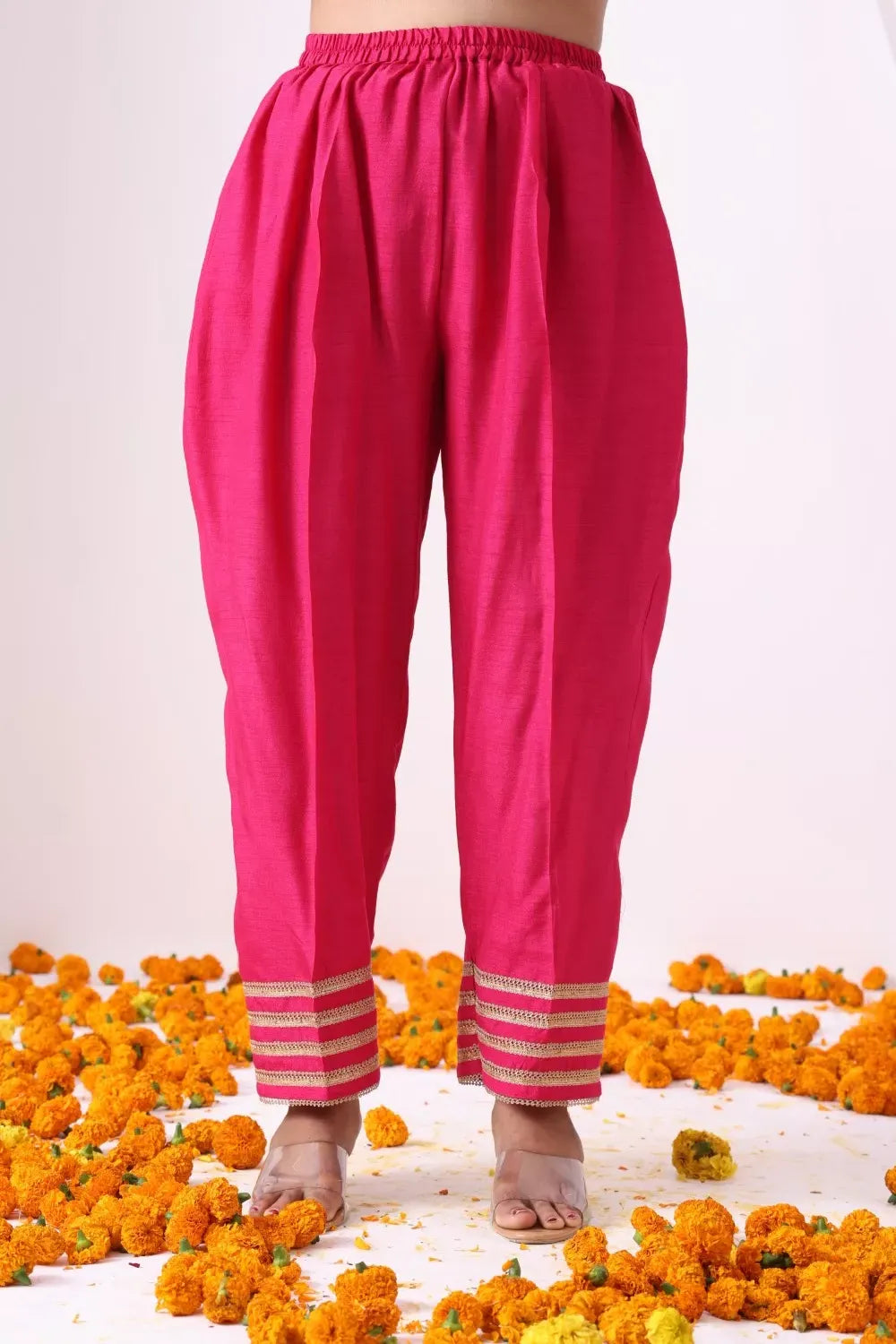 Magenta Long Kalidar Kurta with Palazo