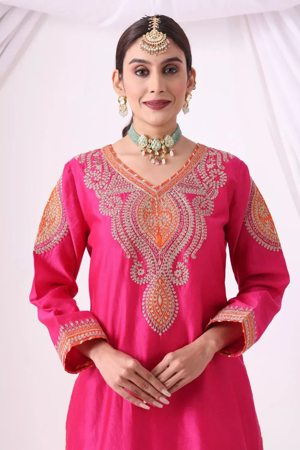 Magenta Sharara with Short Kurti
