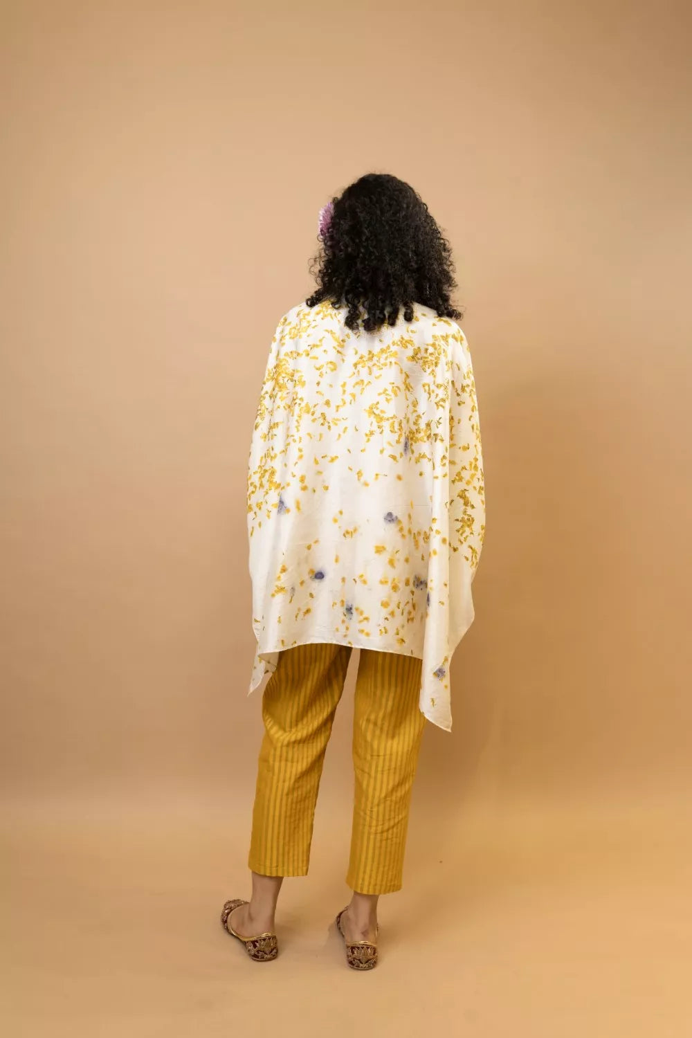 Marigold and rose petals kaftan top
