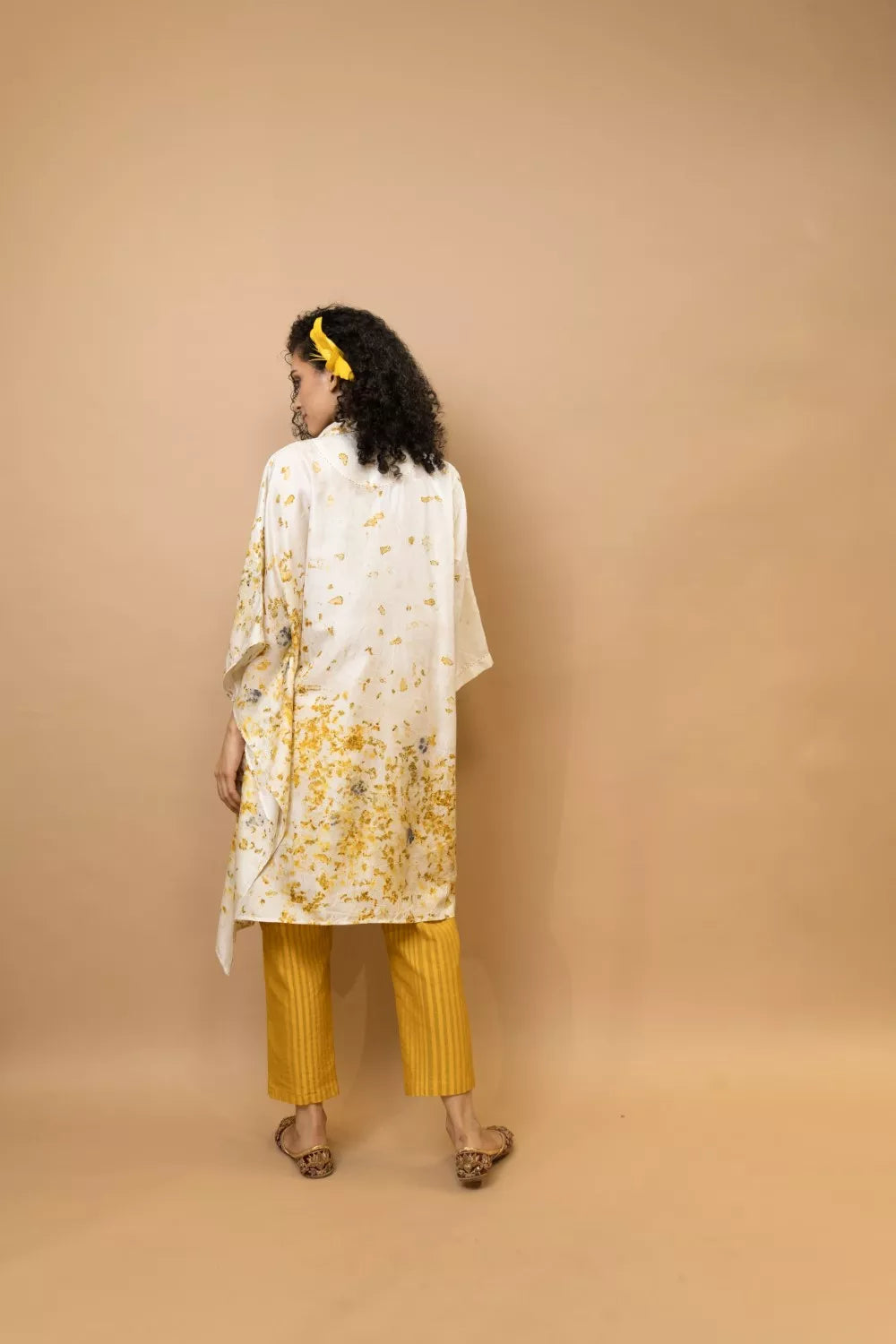 Marigold and rose petalsone shoulder shirt tunic