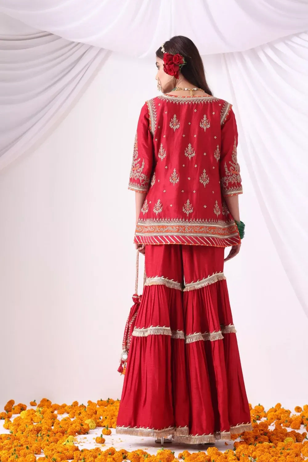 Maroon Jacket with Gharar Set