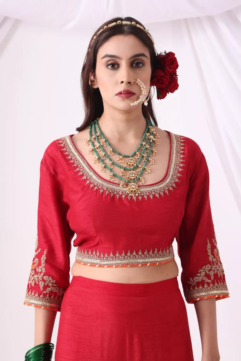 Maroon Jacket with Gharar Set