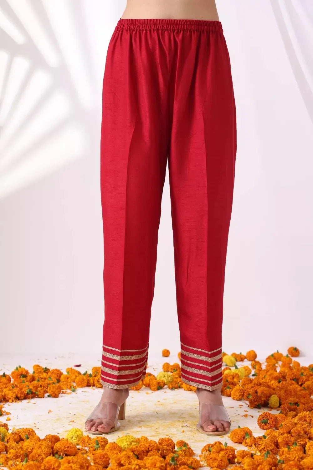 Maroon Long Kurta With Palazo Set