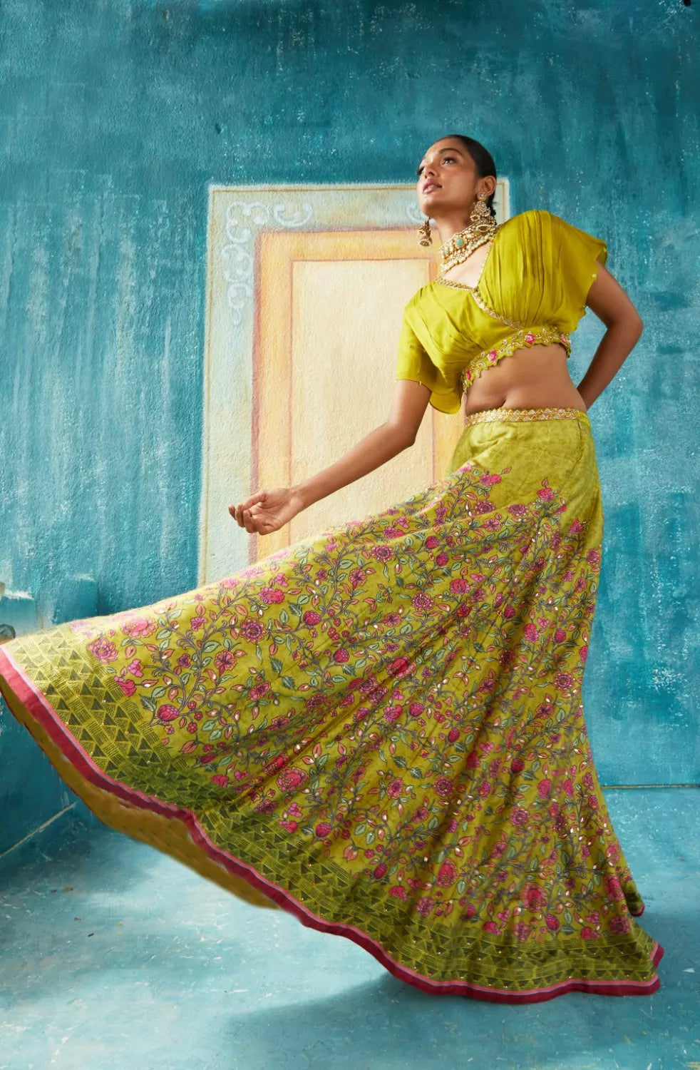 Mehendi lehenga Set