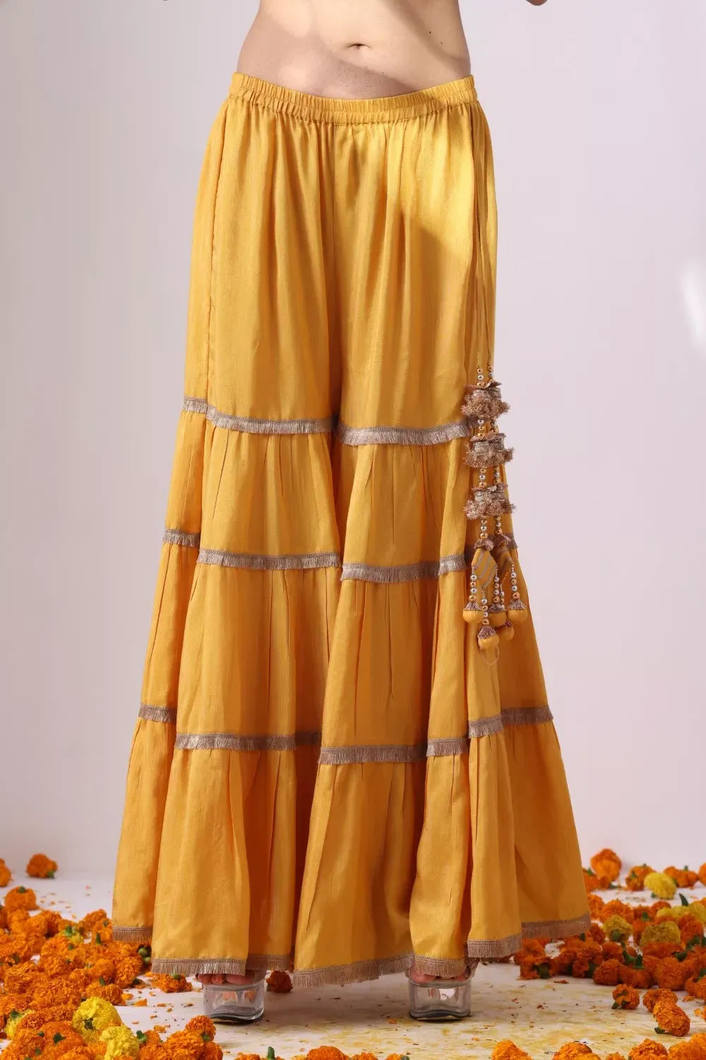 Mustard Hulter Suit with Gharara Set