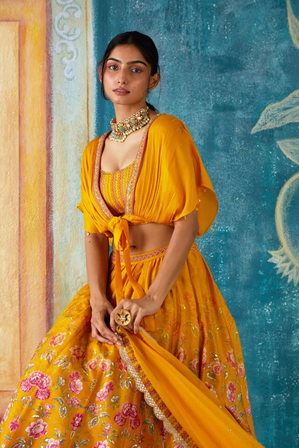 Mustard lehenga Set