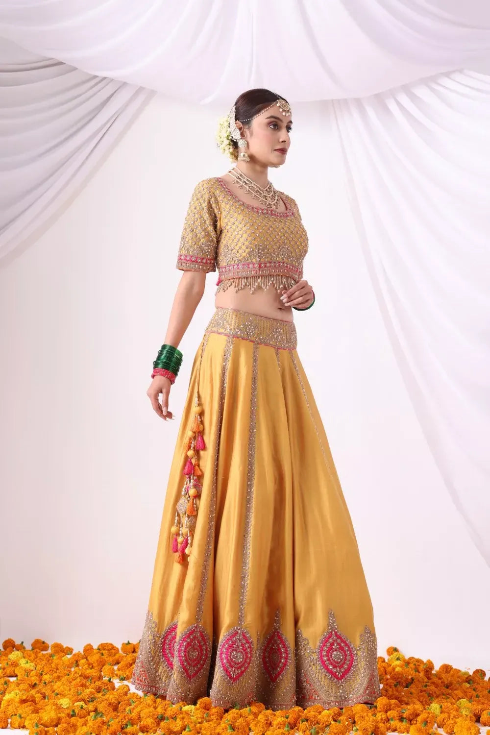 Mustard Lehenga Set