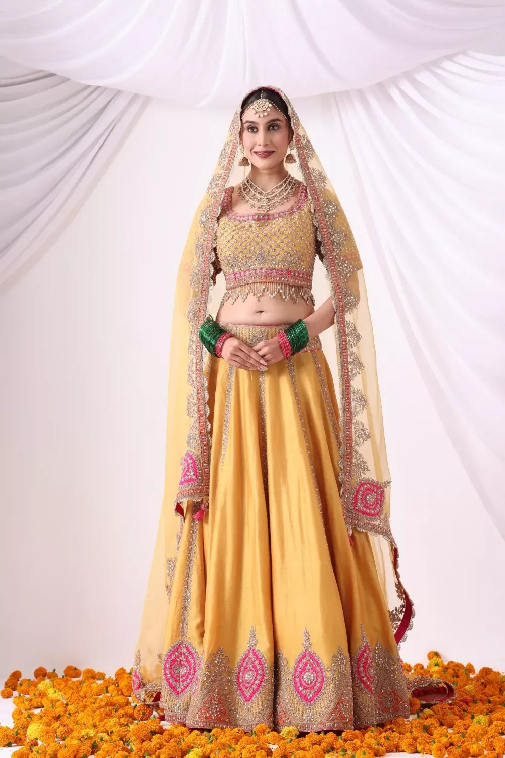 Mustard Lehenga Set