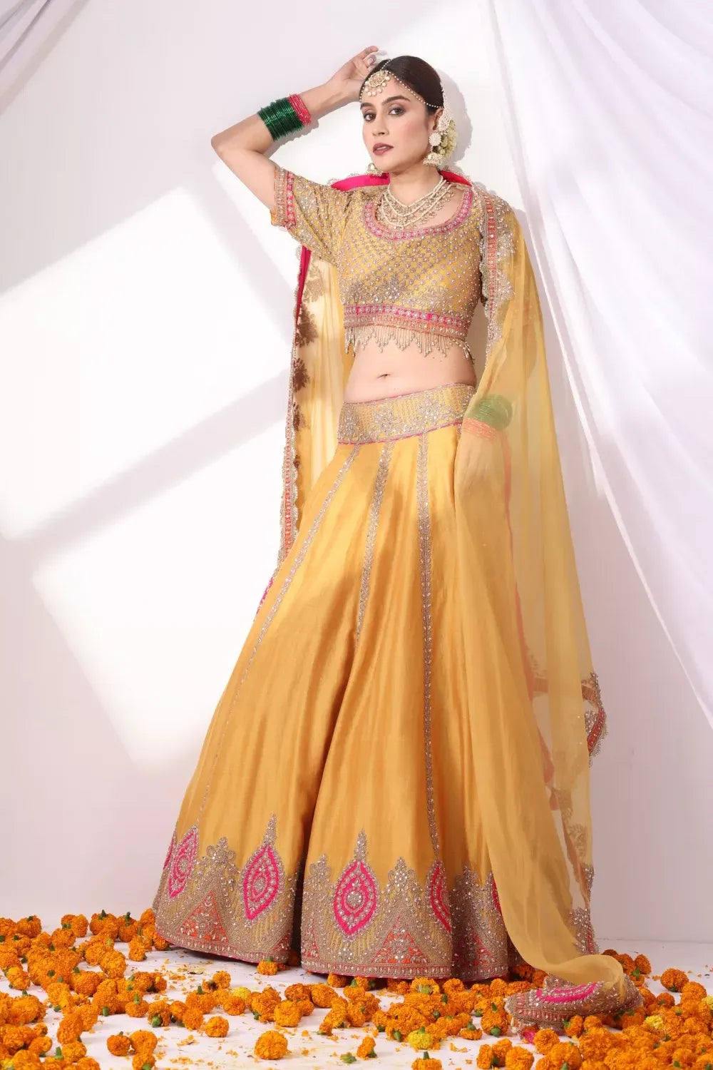 Mustard Lehenga Set