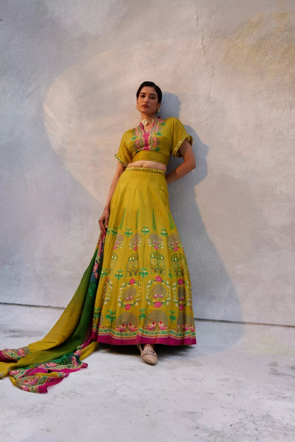 Ochre yellow lehenga Set