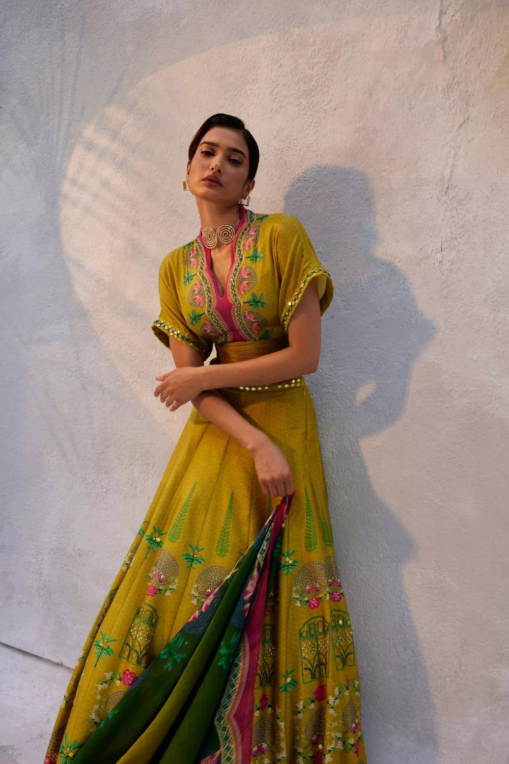 Ochre yellow lehenga Set