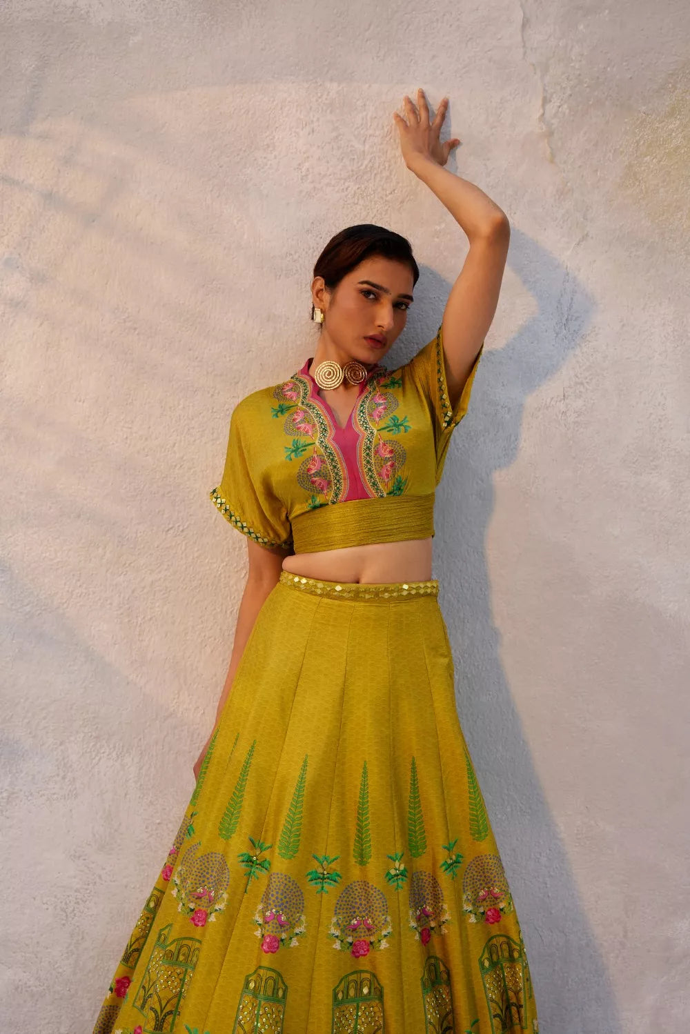 Ochre yellow lehenga Set